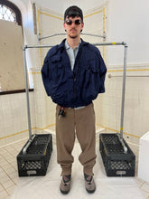 Load image into Gallery viewer, aw1986 Katharine Hamnett Silk Navy Cargo Bomber - Size OS