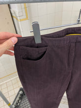 Load image into Gallery viewer, 2000s Mandarina Duck Brushed Purple Cotton Trousers with Yellow Stitch Detailing - Size S