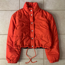 Load image into Gallery viewer, 1990s Armani Cropped Iridescent Orange Nylon Puffer - Size S