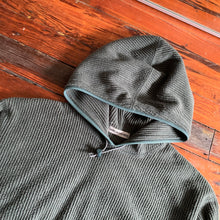 Load image into Gallery viewer, aw1999 Issey Miyake Ribbed Fleece Teal Hoodie - Size L