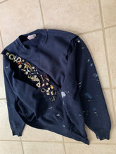 Load image into Gallery viewer, ss2021 Per Gotesson Slashed Vintage Paint Splattered Crewneck with Vintage Jewelry - Size S/M