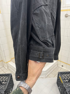 1980s Armani Cropped Waxed Linen Military Blouson - Size S