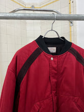 Load image into Gallery viewer, 1980s Armani Heavy Red Cotton Cropped Bomber with Black Contrast Trim Detailing - Size XL