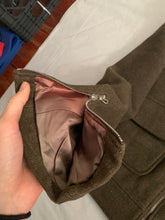 Load image into Gallery viewer, 1990s Katharine Hamnett Cropped Dark Khaki Wool Jacket with Fur Collar - Size M