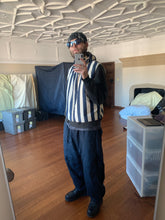 Load image into Gallery viewer, 1990s Armani Navy Pinstripe Oversized Hooded Vest - Size XL