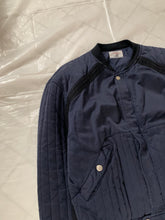 Load image into Gallery viewer, 1980s Armani Heavy Navy Cotton Cropped Bomber with Black Contrast Trim Detailing - Size XL