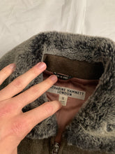 Load image into Gallery viewer, 1990s Katharine Hamnett Cropped Dark Khaki Wool Jacket with Fur Collar - Size M