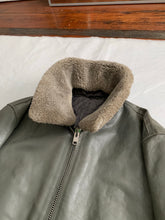 Load image into Gallery viewer, 1994 CDGH Slate Grey Leather Jacket with Removable Fur Collar - Size XL