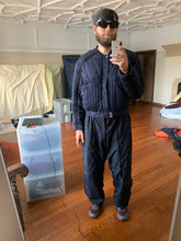 Load image into Gallery viewer, 1980s Armani Heavy Navy Cotton Cropped Bomber with Black Contrast Trim Detailing - Size XL