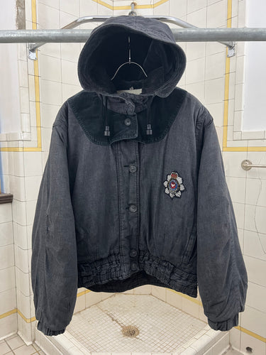 1980s Armani Padded Cropped Hooded Bomber - Size M