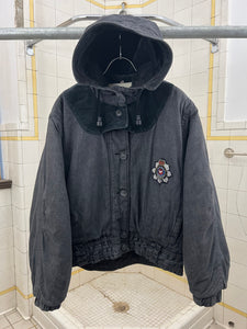 1980s Armani Padded Cropped Hooded Bomber - Size M