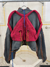 Load image into Gallery viewer, Seeing Red Teal Dyed Elephant Trunk Hoodie with Red Token Bag - Size OS