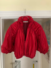 Load image into Gallery viewer, aw2007 Issey Miyake APOC Cropped Red Jacket with Pleats and Ribbing Details - Size S