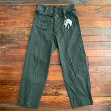 Load image into Gallery viewer, 1990s Armani Olive High Waist Military Trousers with Zipper Hems - Size M