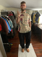 Load image into Gallery viewer, 1990s Armani Beige Graphic Rayon Shirt - Size L
