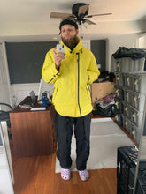 Load image into Gallery viewer, aw1993 Issey Miyake Quilted Yellow Nylon Moto Parka with Wrap Neck and Packable Hood - Size L