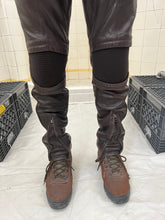 Load image into Gallery viewer, aw1996 Issey Miyake Brown Leather Moto Trousers with Ribbed Knee Panels - Size M