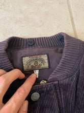 Load image into Gallery viewer, 1990s Armani Modular Hunting Jacket with Purple Corduroy Base and Red Quilted Nylon Sleeves - Size L