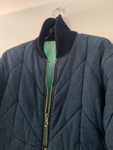 Load image into Gallery viewer, 1990s Armani Cropped Quilted Denim Bomber Jacket - Size L