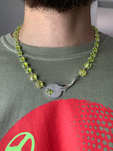 Load image into Gallery viewer, ss2021 Per Gotesson .925 Silver Plated Necklace with Green Crystals and Key - Size OS