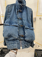 Load image into Gallery viewer, 1980s Marithe Francois Girbaud x Complemets Light Wash Denim Cargo Jacket with Front Buckle Closures - Size M