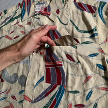 Load image into Gallery viewer, 1990s Armani Beige Graphic Rayon Shirt - Size L