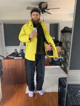 Load image into Gallery viewer, aw1993 Issey Miyake Quilted Yellow Nylon Moto Parka with Wrap Neck and Packable Hood - Size L