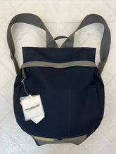 Load image into Gallery viewer, Late 1990s Mandarina Duck Navy 'Basis' Zaino Circular Backpack - Size OS