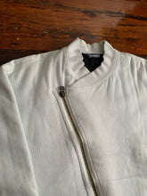Load image into Gallery viewer, 1980s Issey Miyake White Dual Backzip Heavy Cotton Bomber Jacket with Asymmetric Closure - Size XL