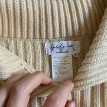 Load image into Gallery viewer, 1990s Yohji Yamamoto Hand Painted White Stripe Beige Wool Sweater - Size M