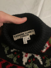 Load image into Gallery viewer, 1990s Katharine Hamnett Graphic Intarsia Turtleneck Sweater - Size XL