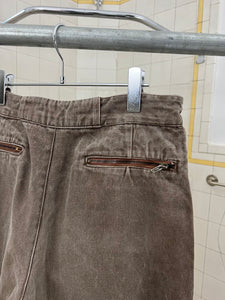 1980s Armani Padded Knee Moto Pants with Hidden Side-Zip Pockets - Size M