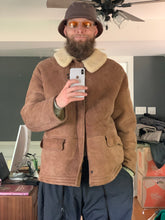 Load image into Gallery viewer, 1990s Armani Tan Suede Mouton Jacket - Size L