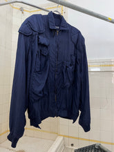 Load image into Gallery viewer, aw1986 Katharine Hamnett Silk Navy Cargo Bomber - Size OS