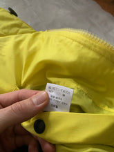Load image into Gallery viewer, aw1993 Issey Miyake Quilted Yellow Nylon Moto Parka with Wrap Neck and Packable Hood - Size L