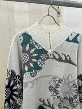 Load image into Gallery viewer, 1980s Marithe Francois Girbaud x Maillaparty Oversized Graphic Intarsia Knit Quarter-Zip Sweater - Size L