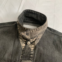 Load image into Gallery viewer, 2000s Yohji Yamamoto Faded Denim Trucker Jacket with Bleach Dipped Sleeve Hems - Size M