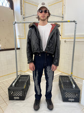 Load image into Gallery viewer, 1990s Armani Quilted Leather Cropped Jacket with Fur Hood - Size S