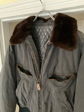 Load image into Gallery viewer, 1990s Armani Washed B-15 Bomber Jacket with Removable Fur Collar and Articulated Shoulder Gusset - Size XL