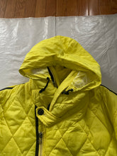 Load image into Gallery viewer, aw1993 Issey Miyake Quilted Yellow Nylon Moto Parka with Wrap Neck and Packable Hood - Size L