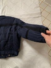Load image into Gallery viewer, 1980s Armani Heavy Navy Cotton Cropped Bomber with Black Contrast Trim Detailing - Size XL