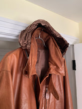 Load image into Gallery viewer, aw1992 Issey Miyake Leather Pillow Neck Flight Jacket with Packable Hood - Size XL