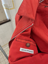 Load image into Gallery viewer, 1980s Armani Washed Red Cropped Moto Jacket with Quilted Sleeves - Size L