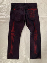 Load image into Gallery viewer, ss2008 Issey Miyake APOC Red Skeleton Leg Bone Pants - Size L