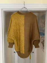 Load image into Gallery viewer, 1980s Armani Batwing Two Tone Mohair Sweater with Brown Leather Eagle Patch - Size M