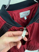 Load image into Gallery viewer, 1990s Armani Heavy Red Cotton Cropped Bomber with Black Contrast Trim Detailing - Size XL