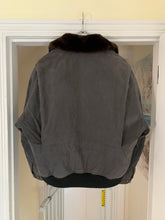 Load image into Gallery viewer, 1990s Armani Washed B-15 Bomber Jacket with Removable Fur Collar and Articulated Shoulder Gusset - Size XL