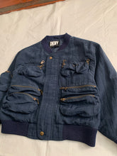 Load image into Gallery viewer, 1990s Vintage DKNY Textured Nylon Cargo Bomber Jacket - Size S
