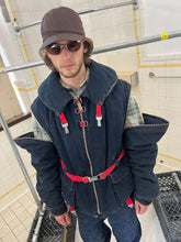 Load image into Gallery viewer, aw1993 Armani Denim Life Preserver Jacket with Removable Sleeves and Packable Hood - Size M