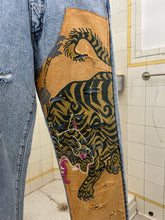 Load image into Gallery viewer, 1990s Armani Tiger Oriental Applique Washed Denim - Size S